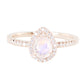 14kt gold and diamond single band teardrop moonstone ring - Luna Skye