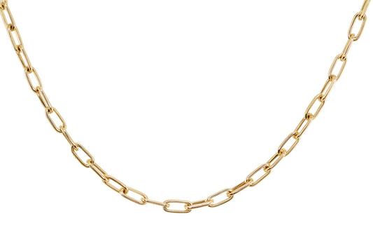 14kt gold thin paperclip chain necklace - Luna Skye