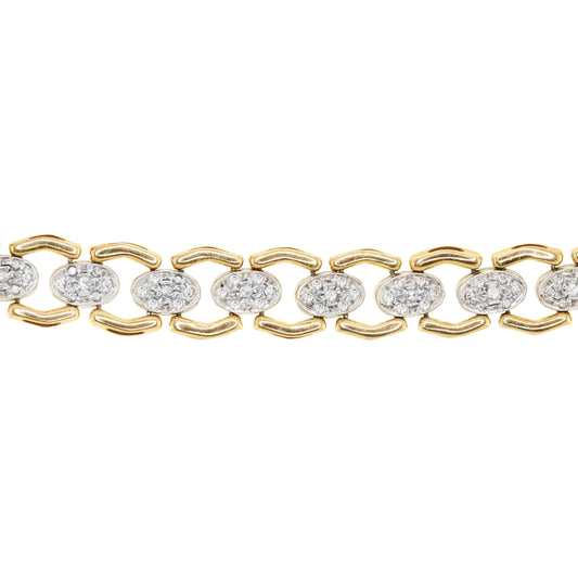 14kt gold and diamond vintage chain link bracelet