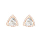 14kt gold and diamond trillion white topaz studs