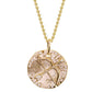 14kt gold and diamond warrior coin necklace