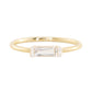 14kt gold and diamond white topaz baguette ring - Luna Skye