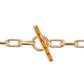 14kt gold baguette orange sapphire toggle thick paperclip bracelet