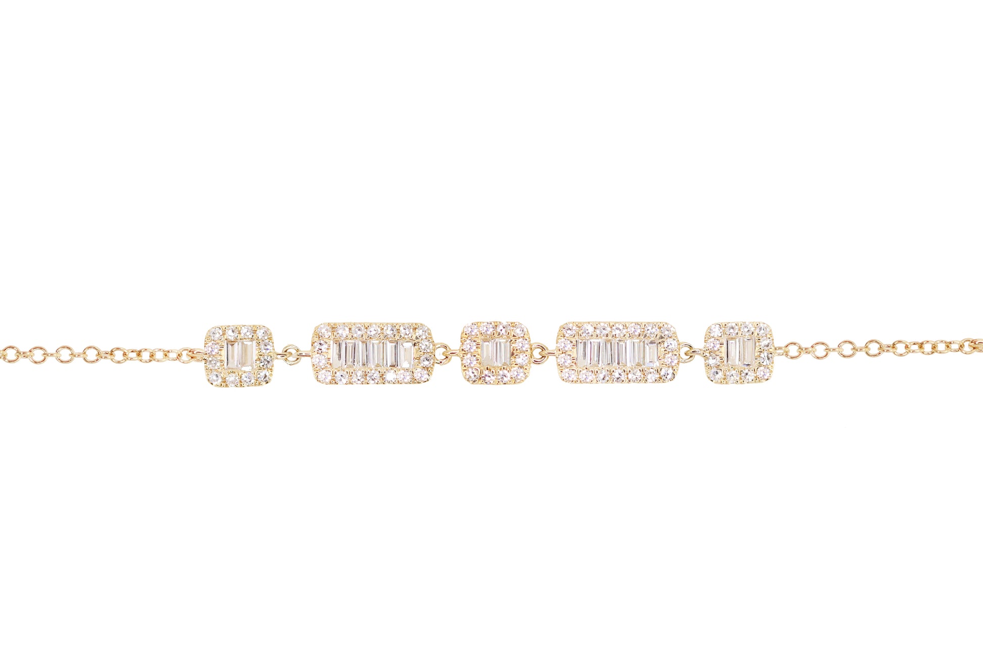 14kt gold baguette section bracelet - Luna Skye