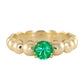 14kt gold solitaire emerald bead ring