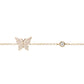 14kt gold mini butterfly diamond bezel bracelet