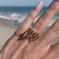14kt gold and diamond watermelon tourmaline butterfly ring