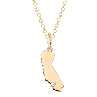 14kt gold and diamond Los Angeles Cali Love necklace
