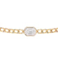 14kt gold chain link illusion diamond bezel bracelet