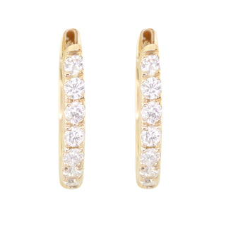 14kt gold classic diamond hoop