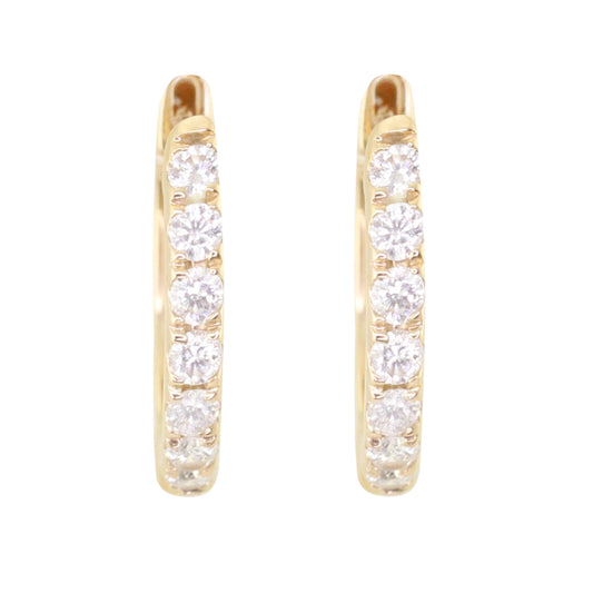 14kt gold classic diamond hoop