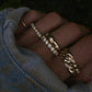 14kt gold large cuban diamond link ring