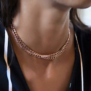 14kt gold and diamond chain link moonstone choker - Luna Skye