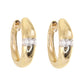14kt gold diamond bar dome hoop