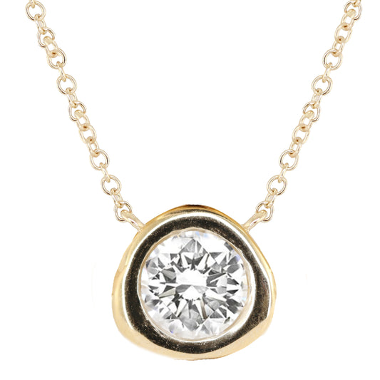 14kt gold diamond orbit necklace