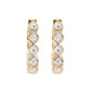 14kt gold diamond cut diamond bezel hoops