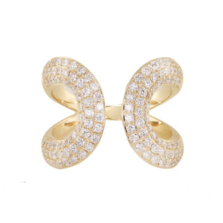 14kt gold and diamond double horseshoe ring