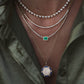 14kt gold heart diamond bezel tennis necklace