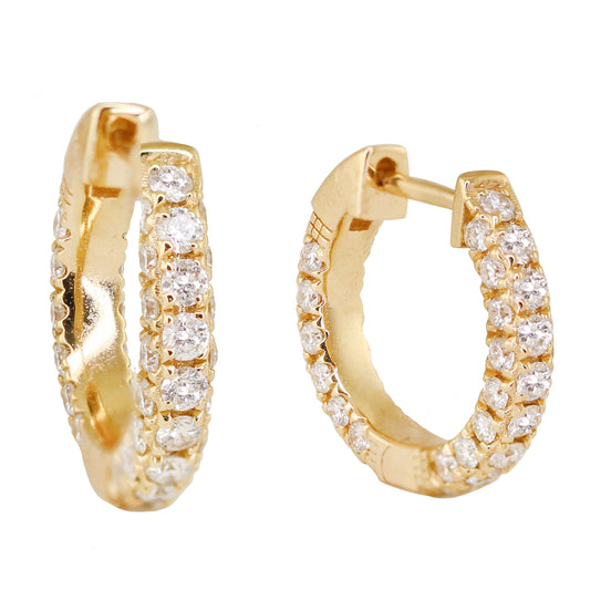 gold and diamond hoop earrings for women