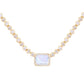14kt gold and diamond moonstone bezel necklace