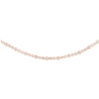 14kt gold and diamond poly bezel milgrain bracelet