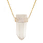 14kt gold and diamond mama quartz crystal bar necklace