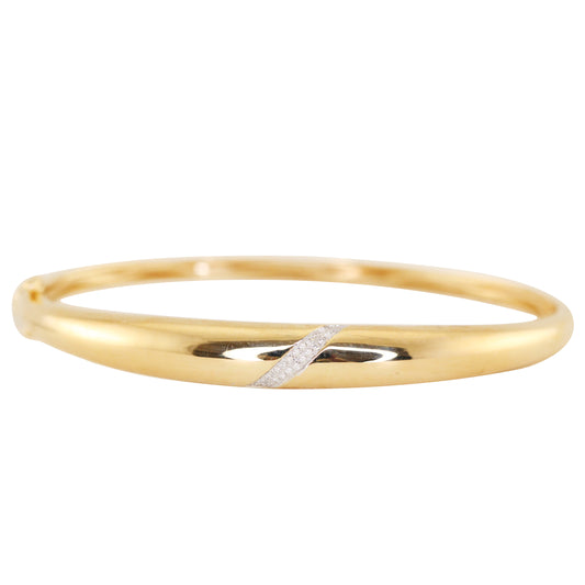 14kt gold diamond strike bangle - Luna Skye