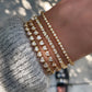 14kt gold and diamond poly bezel milgrain bracelet
