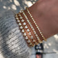14kt gold jagged baguette diamond tennis bracelet