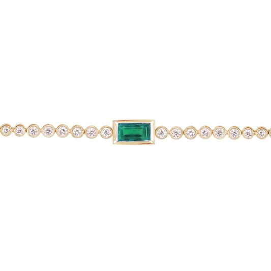 gold & diamond emerald baguette bracelets