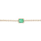 14kt gold and diamond halo emerald bracelet
