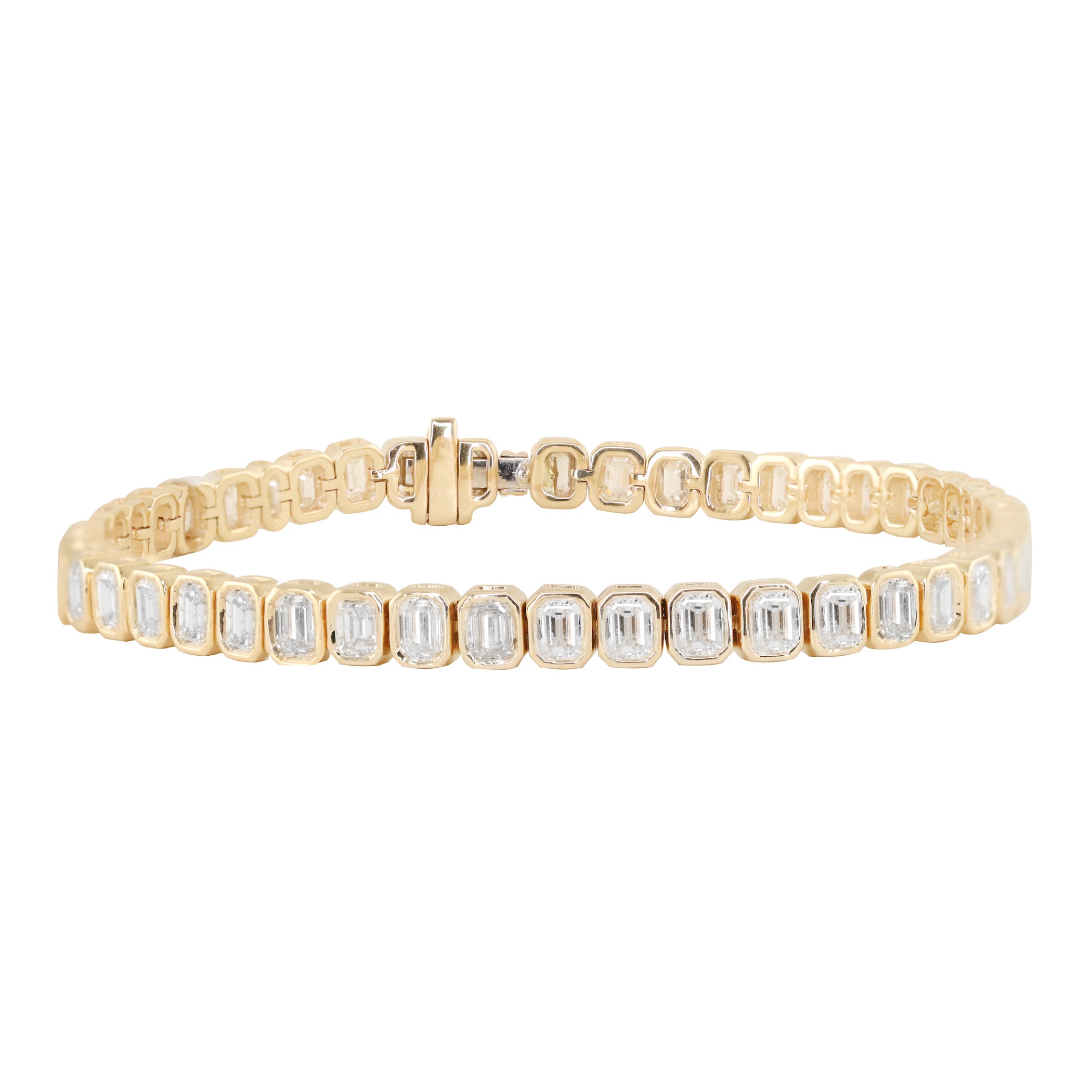 14k white gold 7 CT diamond bracelet tennis 7.5” long round cut - Jewelry