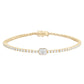 14kt gold emerald cut diamond bezel tennis bracelet