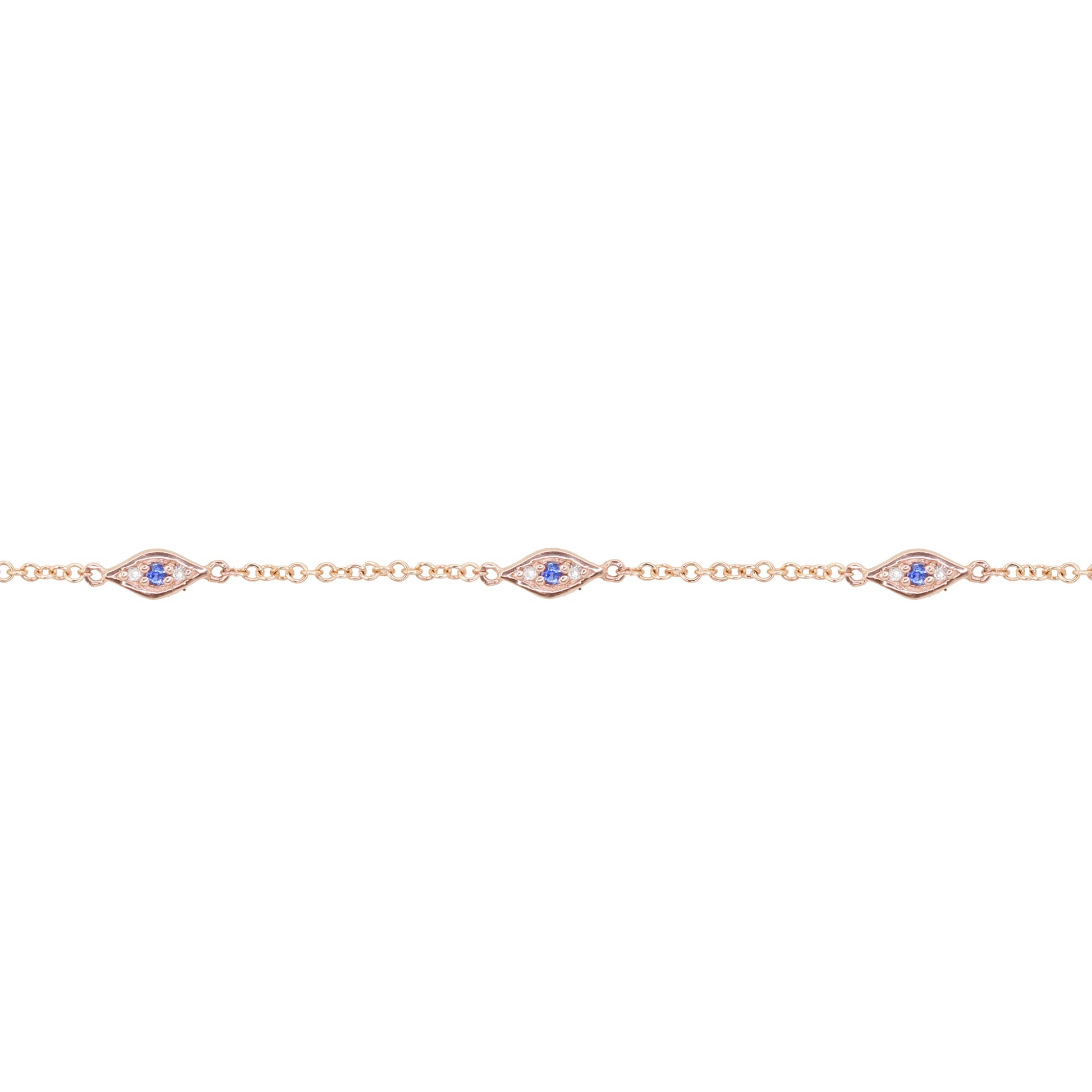 14kt gold and diamond evil eye bracelet - Luna Skye