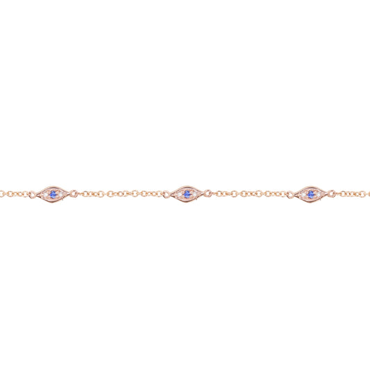 14kt gold and diamond evil eye bracelet - Luna Skye