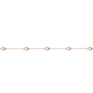 14kt gold five diamond bezel bracelet
