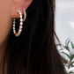 14kt gold floating diamond hoop earrings