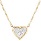 14kt gold illusion diamond heart bezel necklace