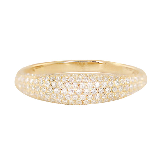 14kt gold full diamond dome ring