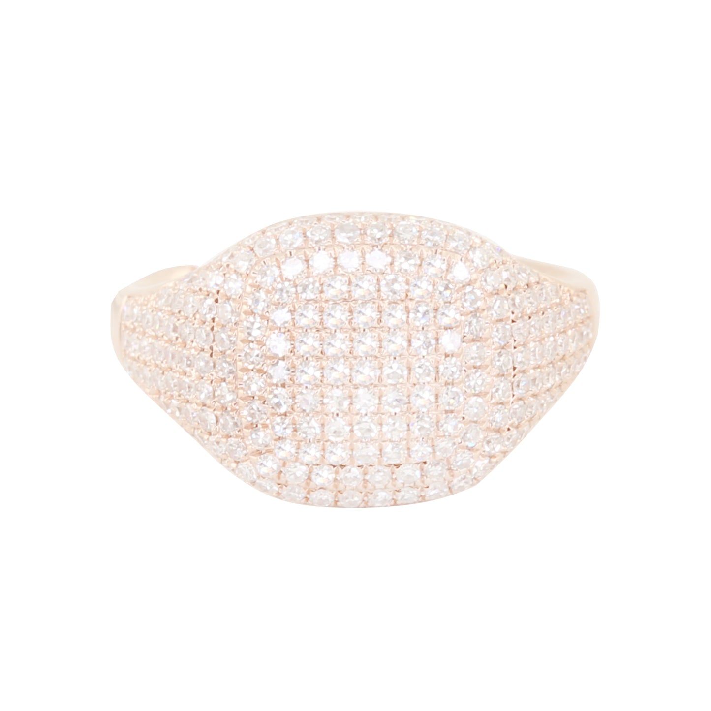 14kt rose gold full diamond pinky signet ring - Luna Skye