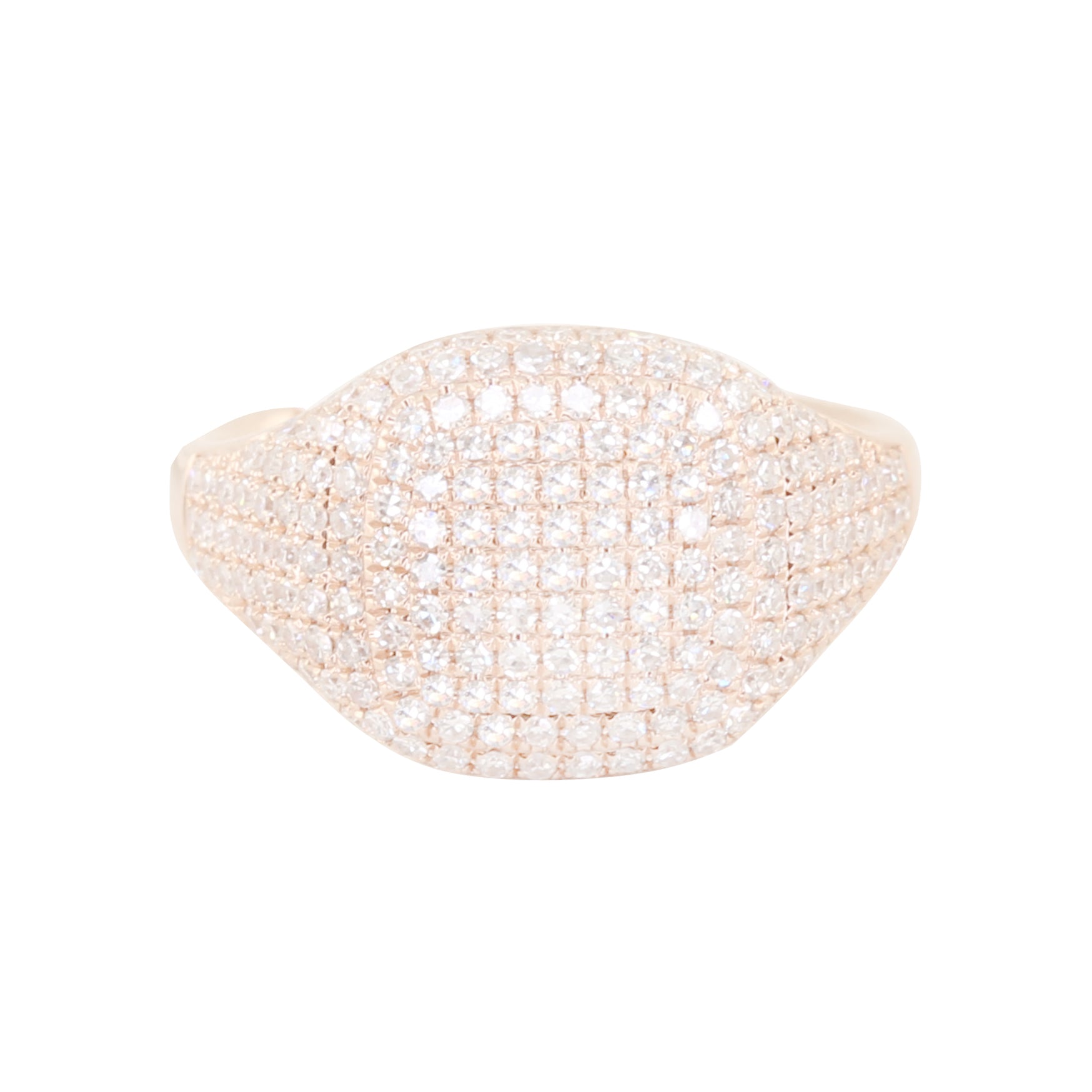 14kt rose gold full diamond pinky signet ring - Luna Skye