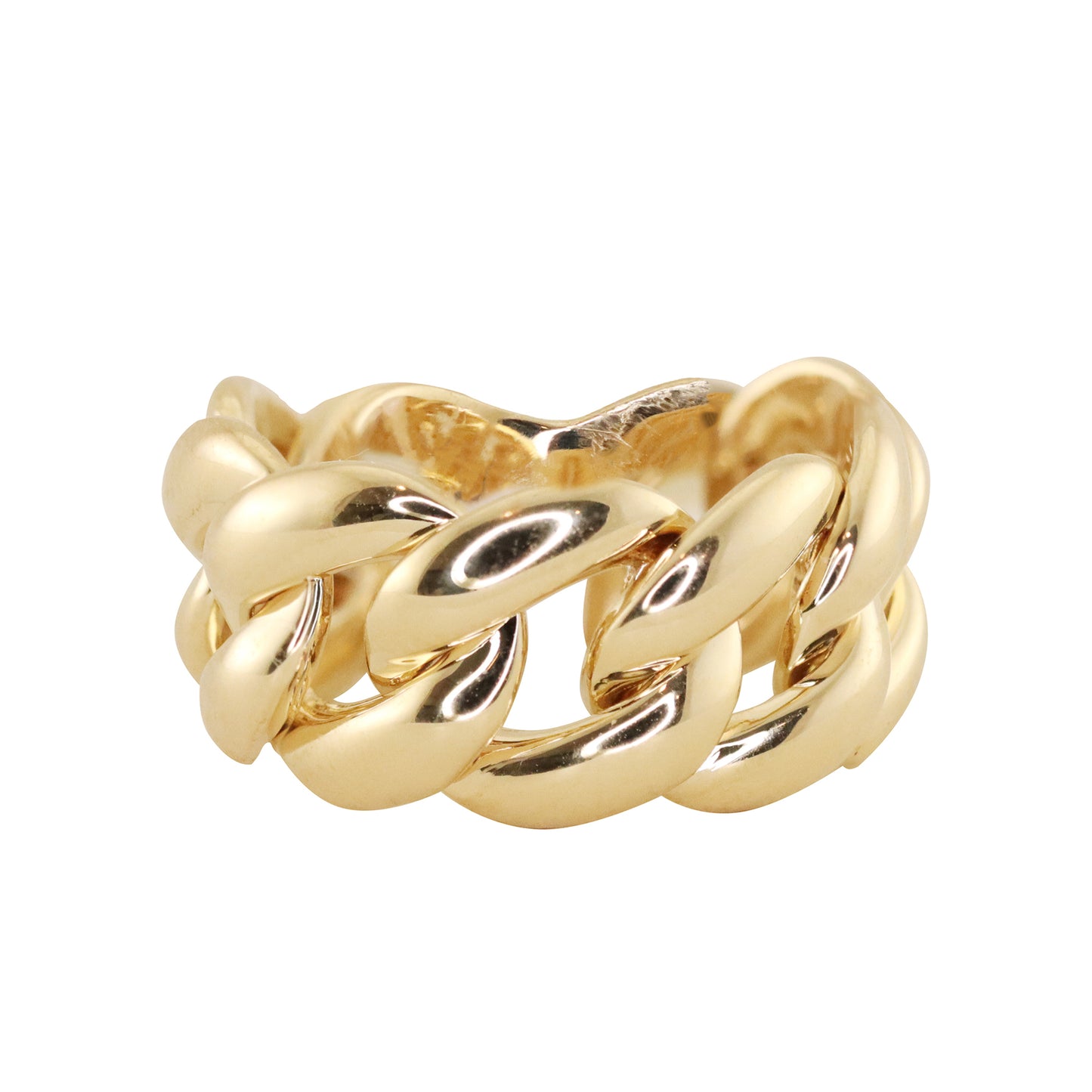 14kt gold large cuban link ring