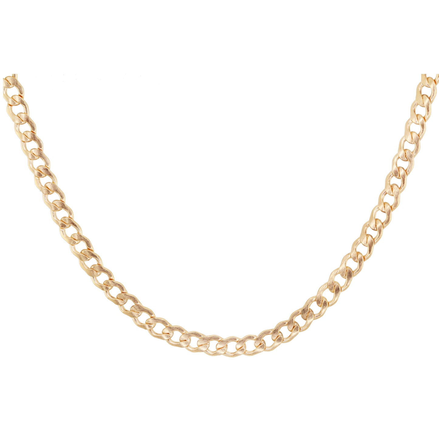 14kt gold mini curbed link chain necklace