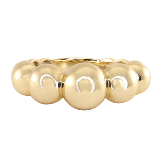 14kt gold large graduated bead ring