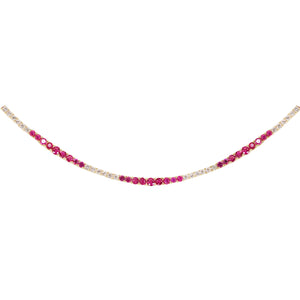 14kt gold large graduated diamond and ruby tennis bracelet – Luna Skye