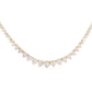 14kt gold graduated round diamond tennis necklace