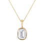 14kt gold and diamond grande oval cushion bezel necklace