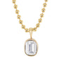14kt gold and diamond grande oval cushion bezel necklace