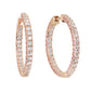 14kt gold diamond and pink sapphire grande encrusted hoop