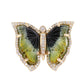 14kt yellow gold and diamond green tourmaline butterfly ring